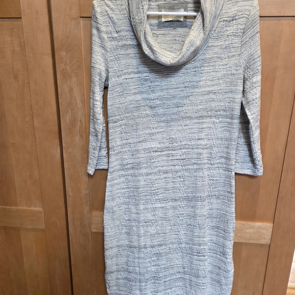 Gray Cowl Neck Sweater Dress